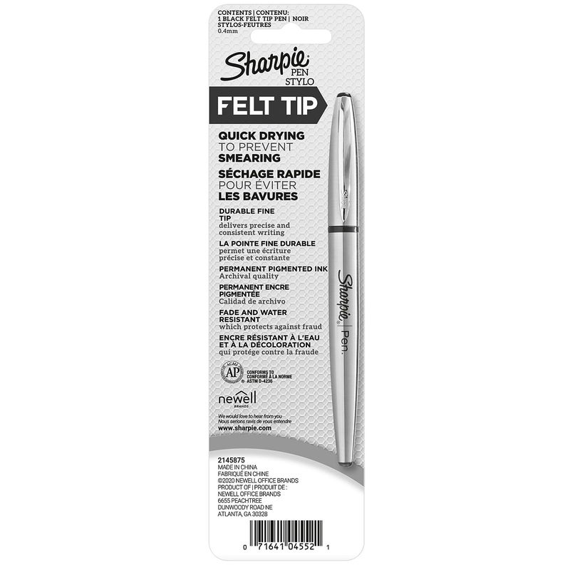 Sharpie Stainless Steel Grip Pen, Fine Point (0.8mm), Black, 1 Count - Image 4